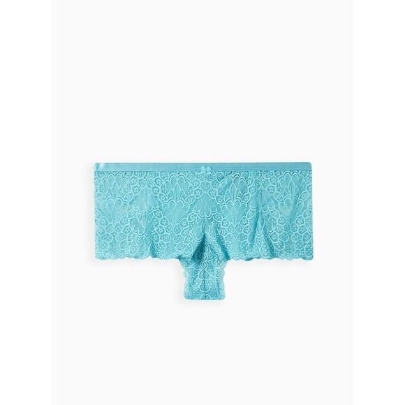TORRID PEACOCK LACE MID RISE CHEEKY KEYHOLE BACK PANTY  PLUS 2X NEW - Picture 1 of 4